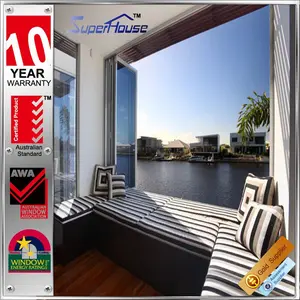 Superhouse-ventanas plegables para interiores, ventanas plegables de aluminio, estándar australiano, as2047