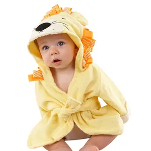 Bata de baño con capucha de bambú para bebé, Animal León amarillo, gran oferta, Amazon