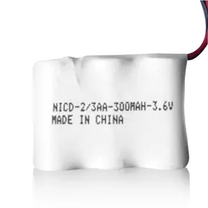 Ni-cd 3.6v无绳电话电池300mah 2/3aa nicd可充电电池组