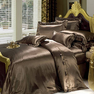THXSILK <span class=keywords><strong>3</strong></span> teilig Seide Bettwäsche 240 x 220 cm mit <span class=keywords><strong>2</strong></span> Kissenbezüge 80 x 80 cm / 100% Maulbeerseide 19 Momme / Schokolade - Product Image 2