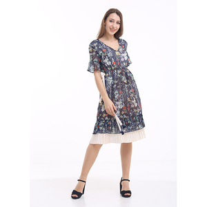 Yileya las señoras ocasionales simple vestido de <span class=keywords><strong>la</strong></span> manera, impresión floral de señora vestido - Product Image 4