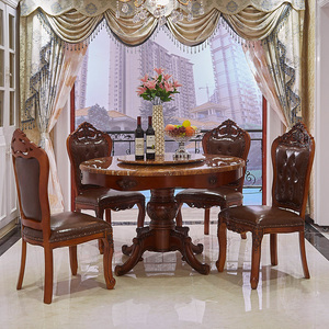 <span class=keywords><strong>Tavolo</strong></span> da Pranzo Rotondo in Legno di Lusso in Stile Europeo Francese - Product Image 1