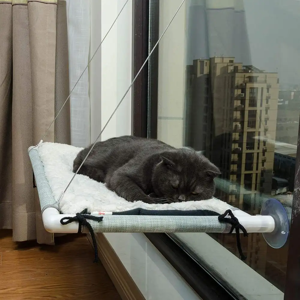Window Mounted Cat Bed with Big Suction Caps, Holds up to 40lbs