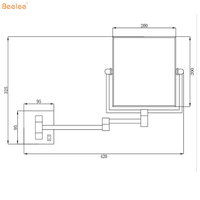 Beelee BM1905F montado en la pared de doble lados cuadrados de moda 1X-3X lupa LED iluminado espejo de maquillaje