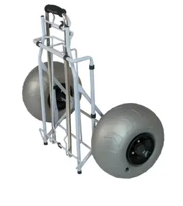 Folding with balloon wheel beach cart CN white huamao 2 Aluminium foldable Tools 2 platform hmbc038