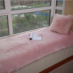 Роскошный розовый коврик из искусственной овчины для дивана мягкий и удобный - Product Image 4