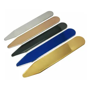 Manufacturers custom metal collar support customized logo collar stays stainless steel collar inserts for mens' shirt