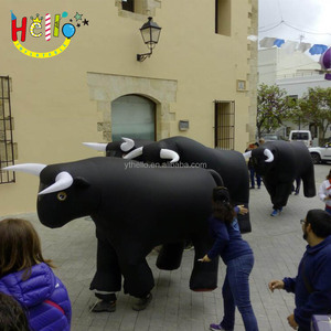 <span class=keywords><strong>Disfraz</strong></span> de animal inflable para actuación de desfile, <span class=keywords><strong>disfraz</strong></span> de <span class=keywords><strong>toro</strong></span> inflable negro - Product Image 4