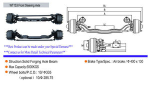 Essieu de roue avant pour camions, avec chambre de frein à air, en solde - Product Image 3