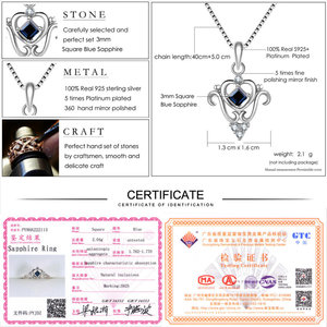 <span class=keywords><strong>Collana</strong></span> con Pendente a Forma di Fiore Naturale in <span class=keywords><strong>Zaffiro</strong></span> <span class=keywords><strong>Blu</strong></span> Quadrato da 3mm, Argento Sterling 925, Regalo di Nozze, Stile Trendy NI055 - Product Image 6