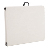 Table pliante en plastique HDPE blanc, vente en gros, livraison gratuite, hôtel, restaurant, restaurant, restauration, forme ronde rectangulaire, pour mariage, 6 pieds