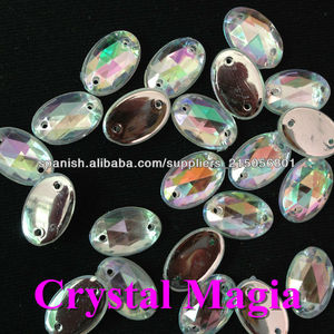 buena ovalada venta cosen en piedras de acrílico de color Crystal <span class=keywords><strong>AB</strong></span> - Product Image 1
