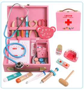 Jouet <span class=keywords><strong>de</strong></span> jeu <span class=keywords><strong>de</strong></span> rôle amusant en bois, jeu <span class=keywords><strong>de</strong></span> médecin <span class=keywords><strong>de</strong></span> la vie réelle, cosplay, boîte à médicaments <span class=keywords><strong>de</strong></span> <span class=keywords><strong>dentiste</strong></span>, jouets <span class=keywords><strong>de</strong></span> médecin factices <span class=keywords><strong>pour</strong></span> <span class=keywords><strong>enfants</strong></span> - Product Image 4
