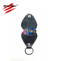 Plectres de guitare en celluloid et acétal de 0,50 mm à 1,14 mm, 10 pièces, différents motifs, vente en gros avec un porte-plectre en cuir