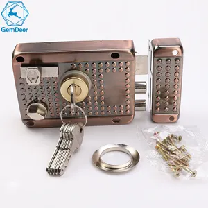 custom hot sale 311 brass cylinder keylock 6 computer keys rim lock