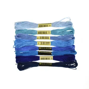 Gelegentliche regenbogen farbe 8 stränge polyester baumwolle premium stickerei floss nähgarn für freundschaft armband gewebt