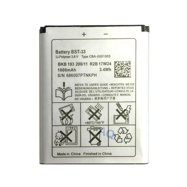 BST-33 Bst33 Battery for Sony Ericsson M600I W600I K530I V802 W900I Z610 M600 M608C W950 W958C K790C K800 K618 W830C W850 C702