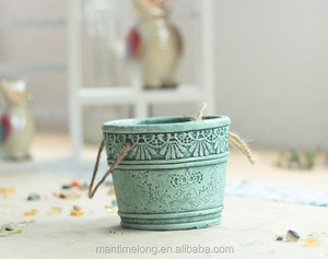 Vintage creativo continental cemento look piante succulente in vasi di fiori - Product Image 3