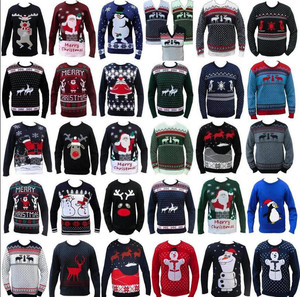 unisex doppio appuntamento cardigan brillo elfi di natale renna maglia ponticelli - Product Image 5