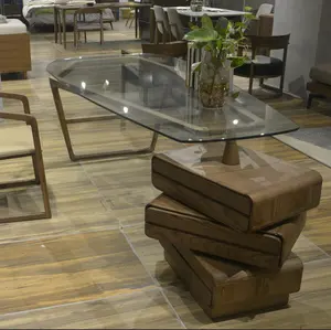 Móveis de escritório de design moderno, estilo único, armação de mesa de vidro