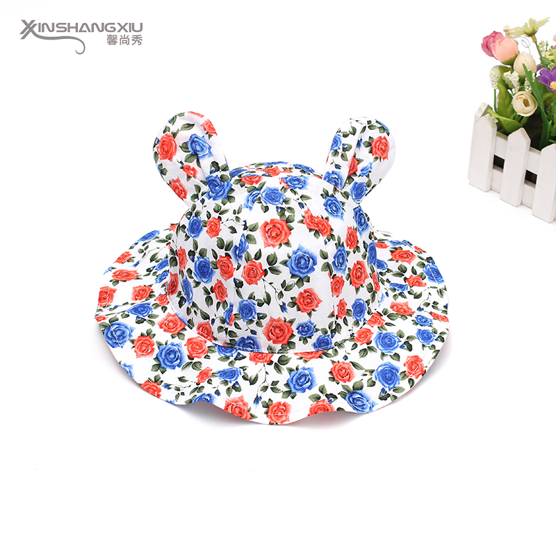 Лето 2019 новые модные детские шляпы хлопок печатных цветок Детские Солнцезащитные шляпы