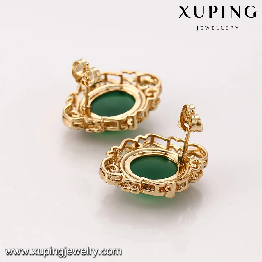 Jewellery Jewellery 64123 New Gold Jewellery Designs In Pakistan 18k Elegant Big Green Diamond Gold Plated Jewelry Sets