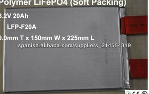 recargable celular 3.2V 50Ah embalaje priasmatic LiFePO4 pilas suave 3C punch - Product Image 1