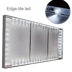 Dubbele side aluminium frame tentoonstelling muren led edge lit aluminium stof frameloze lightbox