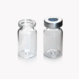 Aijiren 10ml de laboratoire à sertir transparent à fond plat GC Headspace Flacons en verre avec capuchons en aluminium septa en silicone