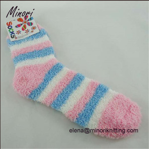 <span class=keywords><strong>Minori</strong></span> — chaussettes liste pour femmes, pantoufles, confortables, brillantes, Ultra douces à rayures - Product Image 3