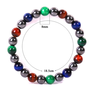 Bracciale Magnetico in Occhio di Tigre e Ematite da 8mm per Uomo e Donna, Vendita all'Ingrosso - Product Image 2