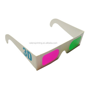 Gafas de papel 3D magenta rojo verde para decoraciones de fiestas ocasiones festivas que incluyen Navidad Día de San Valentín Día del Padre - Product Image 1