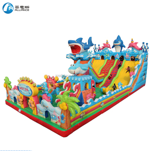 Công Viên <span class=keywords><strong>Inflatable</strong></span> Tích Hợp Khổng Lồ Combo Bouncer Vui Chơi Giải Trí Cá Mập Trượt Bơm Hơi - Product Image 1