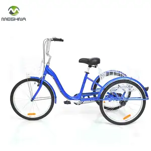 大人のアルミニウム合金フレームtriciclopara adultos 3 Wheel Trike Cargo Rickshaw Pedal Bike Tricycle