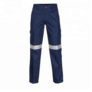 OEM <span class=keywords><strong>blu</strong></span> <span class=keywords><strong>navy</strong></span> <span class=keywords><strong>cargo</strong></span> <span class=keywords><strong>pantaloni</strong></span> da lavoro di cotone impermeabile <span class=keywords><strong>pantaloni</strong></span> da lavoro con nastro riflettente - Product Image 1