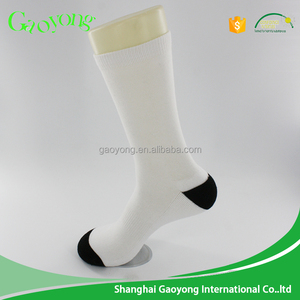 Noir bout et talon <span class=keywords><strong>polyester</strong></span> ras du blanc sublimation chaussette - Product Image 1