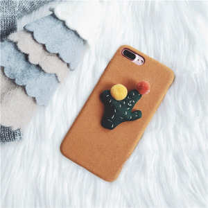 Corea del estilo 3D alivio lindo cactus tela <span class=keywords><strong>tel</strong></span>éfono móvil a prueba de choques para el iPhone x 8 8 más 7 7 más 6 6 Más - Product Image 3