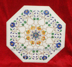 Pietra Dura Marble Inlay <b>Table</b> <b>Top</b> <b>Decorative</b> <b>Table</b> <b>Top</b> - Product Image 1
