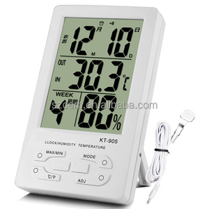 KT905-alarma portátil de temperatura y humedad, reloj con calendario, higrómetro de escritorio, medidor de humedad para el hogar - Product Image 5