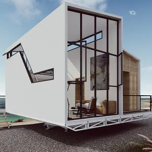 Özel prefabrik modern hafif çelik döndür plaj villa ev tatil için