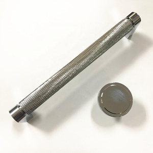 Modern Gold <strong>Silver</strong> Furniture Aluminum <strong>Drawer</strong> Handles Kitchen Cabinet Knurled <strong>Knob</strong> for Wardrobe Dresser Bathroom Living Room Use - Product Image 4