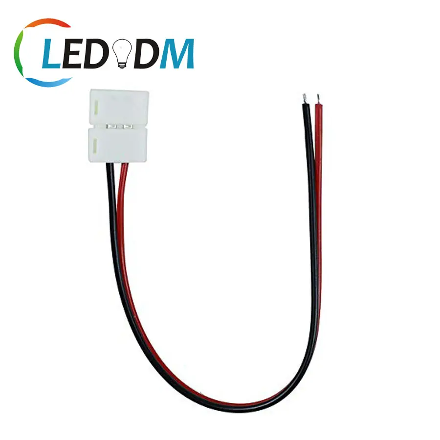 Wire Solderless Snap 2Pin LED Strip Connector for 10mm Wide Single Color