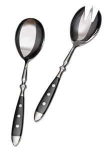 Duitse Besteck Bestek Zwarte Pom Handvat Met <span class=keywords><strong>2</strong></span> Klinknagel Bestek <span class=keywords><strong>Set</strong></span>, roestvrij Staal Vork En Lepel Steak Mes <span class=keywords><strong>Set</strong></span> 16Pc - Product Image 5