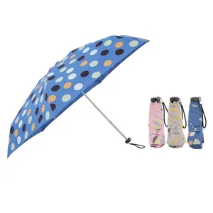 Nouveau design de mode taille de poche voyage protection uv dames petite taille 5 fois mini parasol