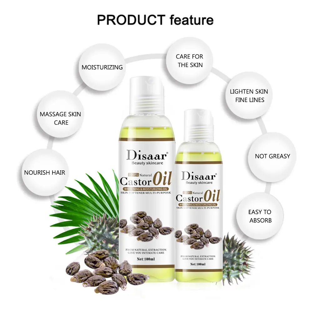 Disaar Body Care Pure Relaxing Natural Moisturizing Organic Castor Bean Essential Body Massage Oil