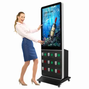 42" Floor Stand Advertising Big Screen Outdoor TV Indoor Advertising LED LCD TV Display With Charging Function