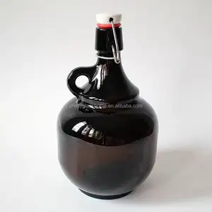 Swing top 32 盎司 64 盎司玻璃啤酒咆哮 1L/2L 琥珀酒壶玻璃瓶批发