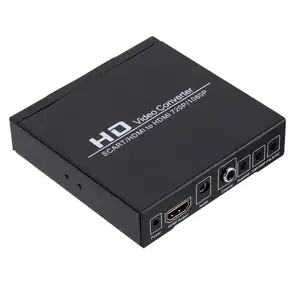 SCART + Kotak Konverter Video HDMI Ke Hdmi, Keluaran Audio Koaksial 720P 1080P 3.5Mm