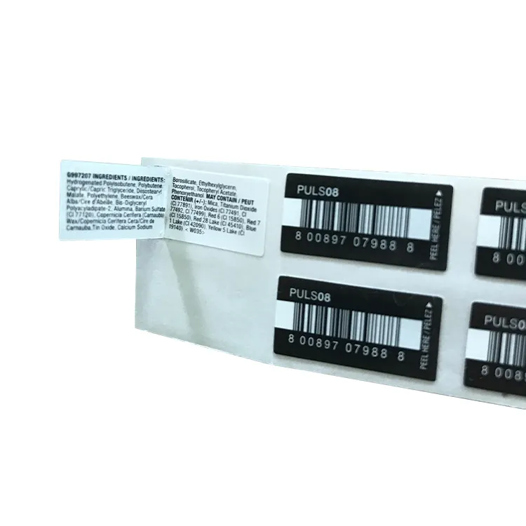 Fabrikanten Afdrukken Barcode Zelfklevende Sticker Peeling Hier Label Waterdichte Zelfklevende Sticker