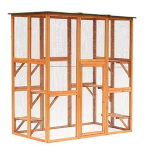 Cage d'intérieur en bois pour chat, grande taille, 71 "x 39" x 71 ", 6 plates-formes